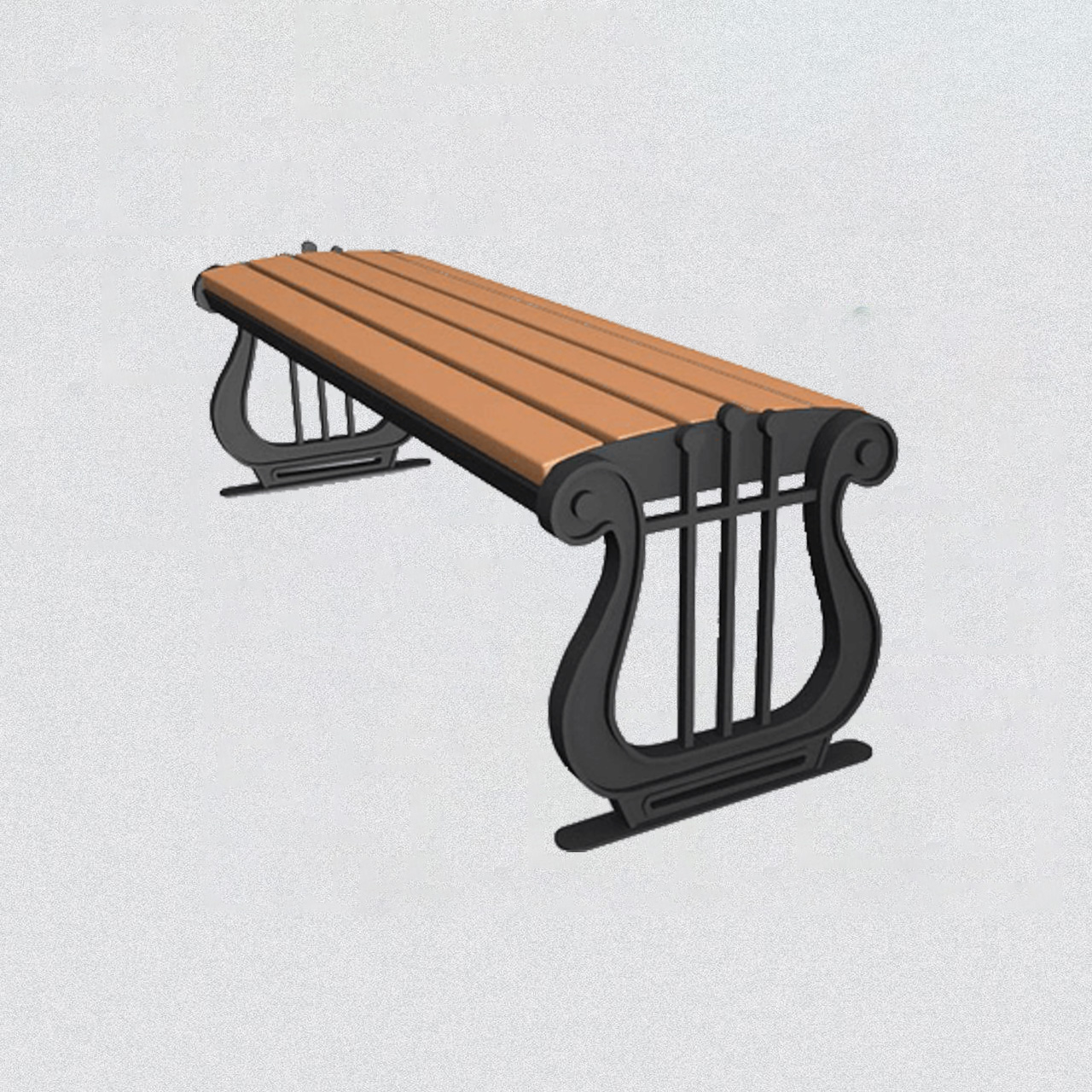 نیمکت چوب و فلز کد 04