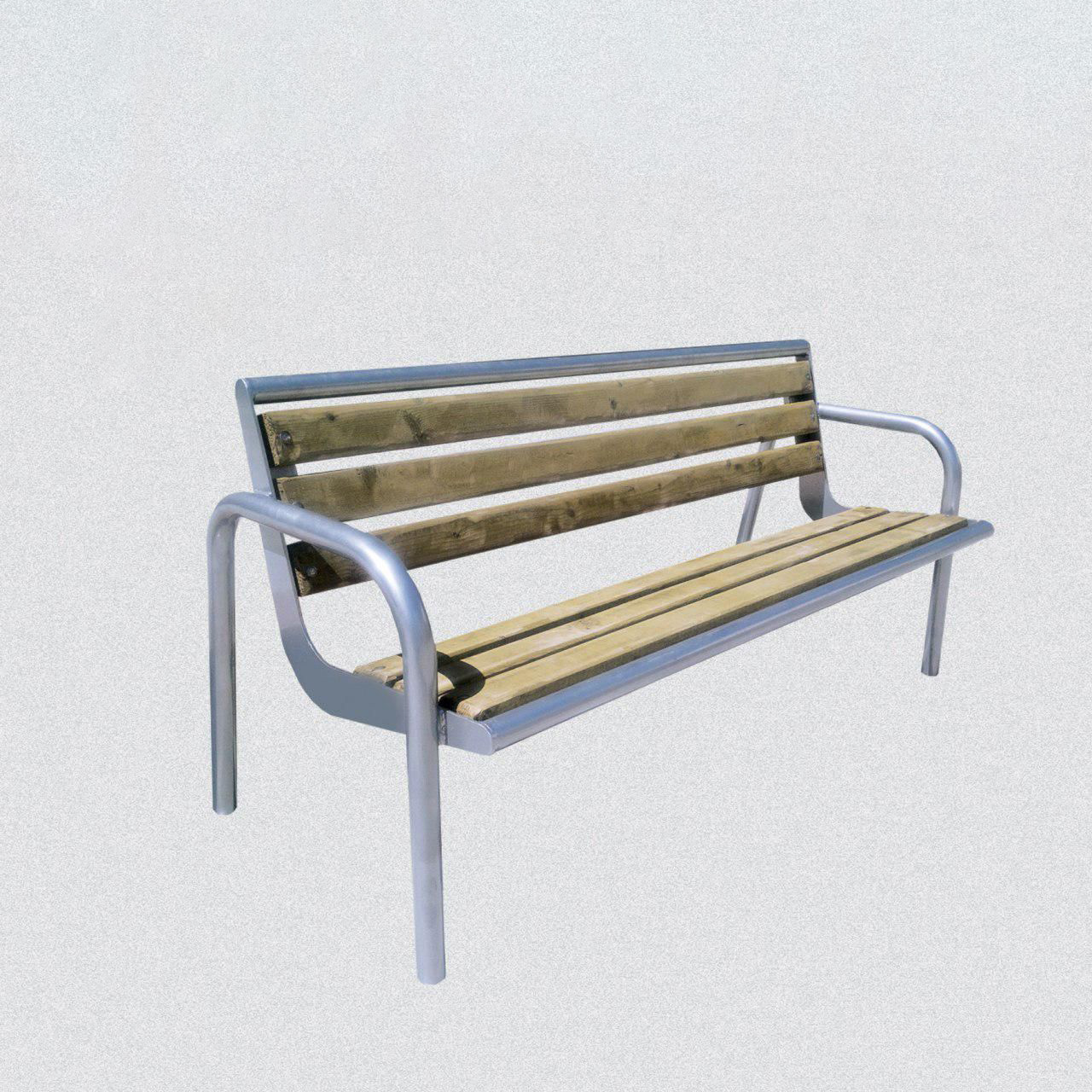 نیمکت چوب و فلز کد02