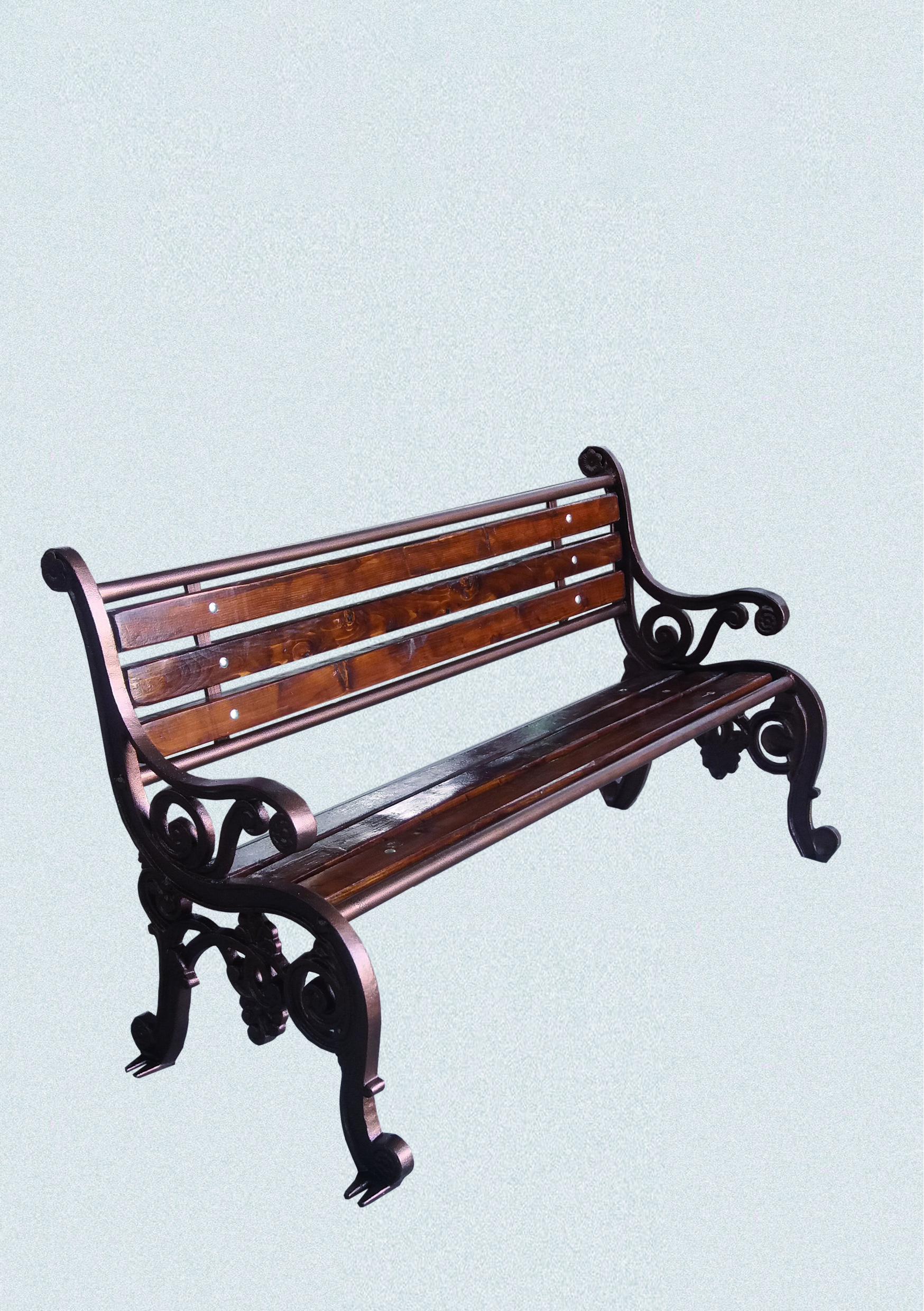 نیمکت چوب و فلز کد07
